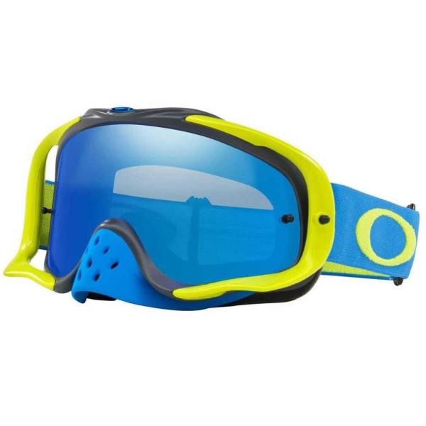 Oakley Crowbar Solid мотоочки, желто-голубой, синяя линза (OO7025-67)