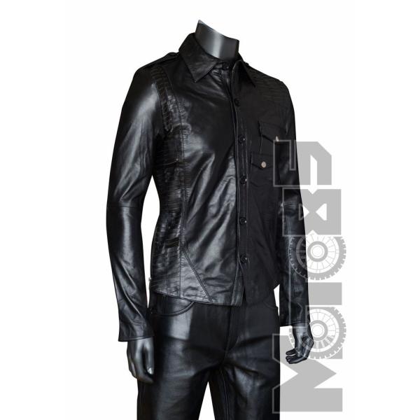 First M742 Рубашка кожаная на пуговицах, черный