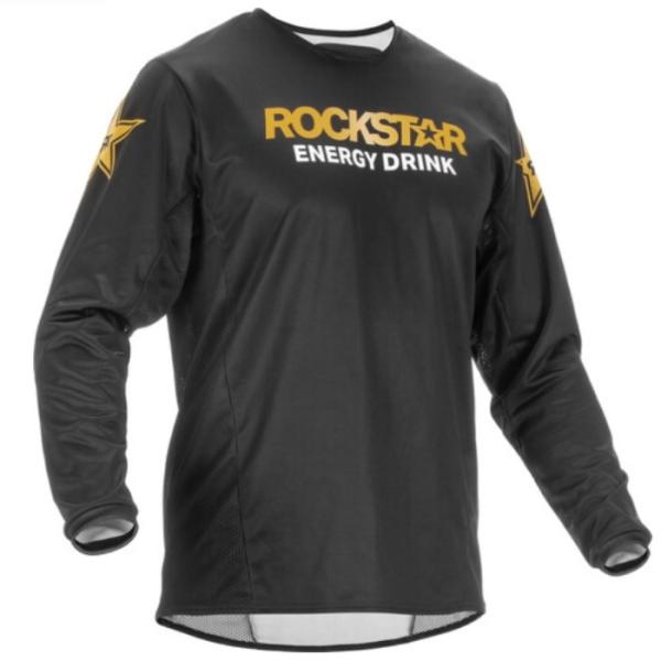 Fly Racing Kinetic Rockstar 2022 джерси, черно-золотой Fly Racing Kinetic Rockstar 2022 джерси, черно-золотой