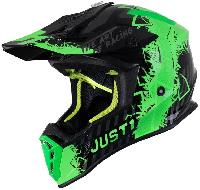 Just1 J38 Mask шлем кроссовый, зелено-серо-черный