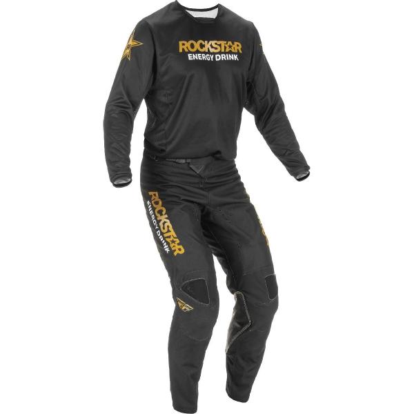 Fly Racing Kinetic Rockstar 2023 комплект, черно-золотой Fly Racing Kinetic Rockstar 2023 комплект, черно-золотой