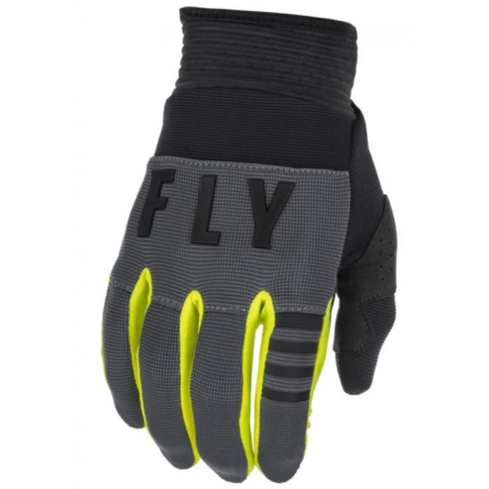 Fly Racing F-16 2022 мотоперчатки детские, серо-черно-желтый