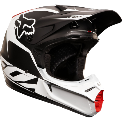 Fox Racing V3 Fathom Matte шлем кроссовый, черно-белый