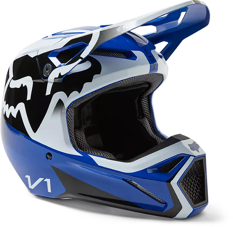 Fox Racing V1 Leed Blue шлем кроссовый