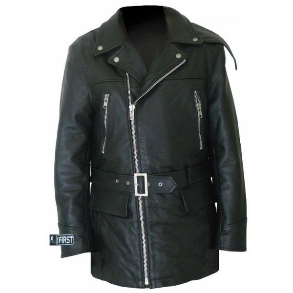 First M401 ZO Куртка кожаная удлиненная на молнии с меховой подкладкой и воротником First M401 ZO Куртка кожаная удлиненная на молнии с меховой подкладкой и воротником