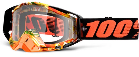 100% Racecraft Paradise /Clear Lens мотоочки, оранжево-черный, прозрачная линза