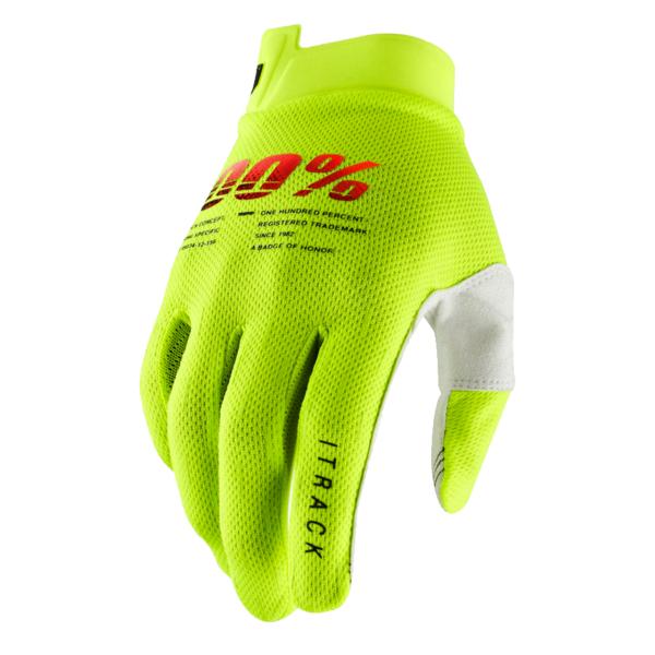 100% ITrack Fluo Yellow мотоперчатки 100% ITrack Fluo Yellow мотоперчатки