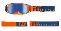 Fly Racing Zone Pro мотоочки, оранжево-синий, синяя зеркальная линза