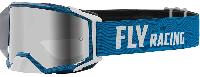 Fly Racing Zone Pro мотоочки, сине-белый, серая зеркальная линза