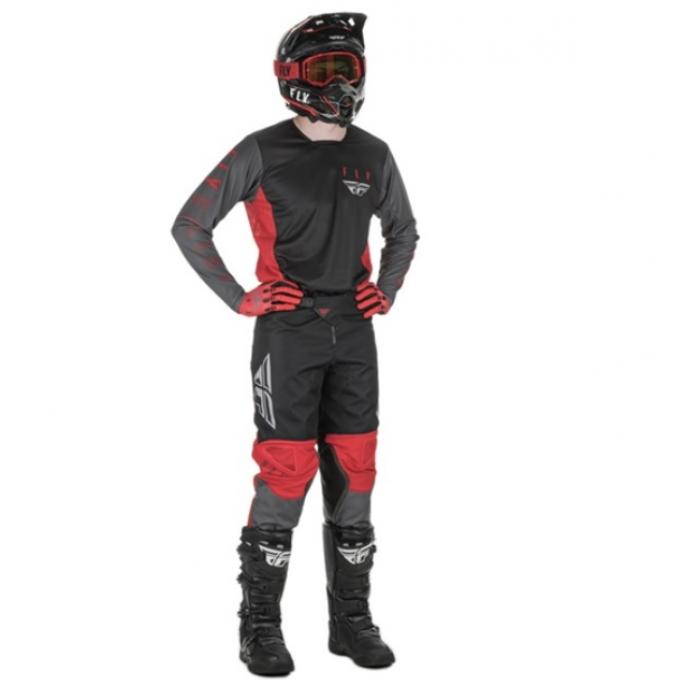 Fly Racing Kinetic K121 2021 комплект, красно-серо-черный