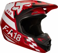 Fox Racing V1 Sayak 2018 шлем кроссовый, красно-бело-черный