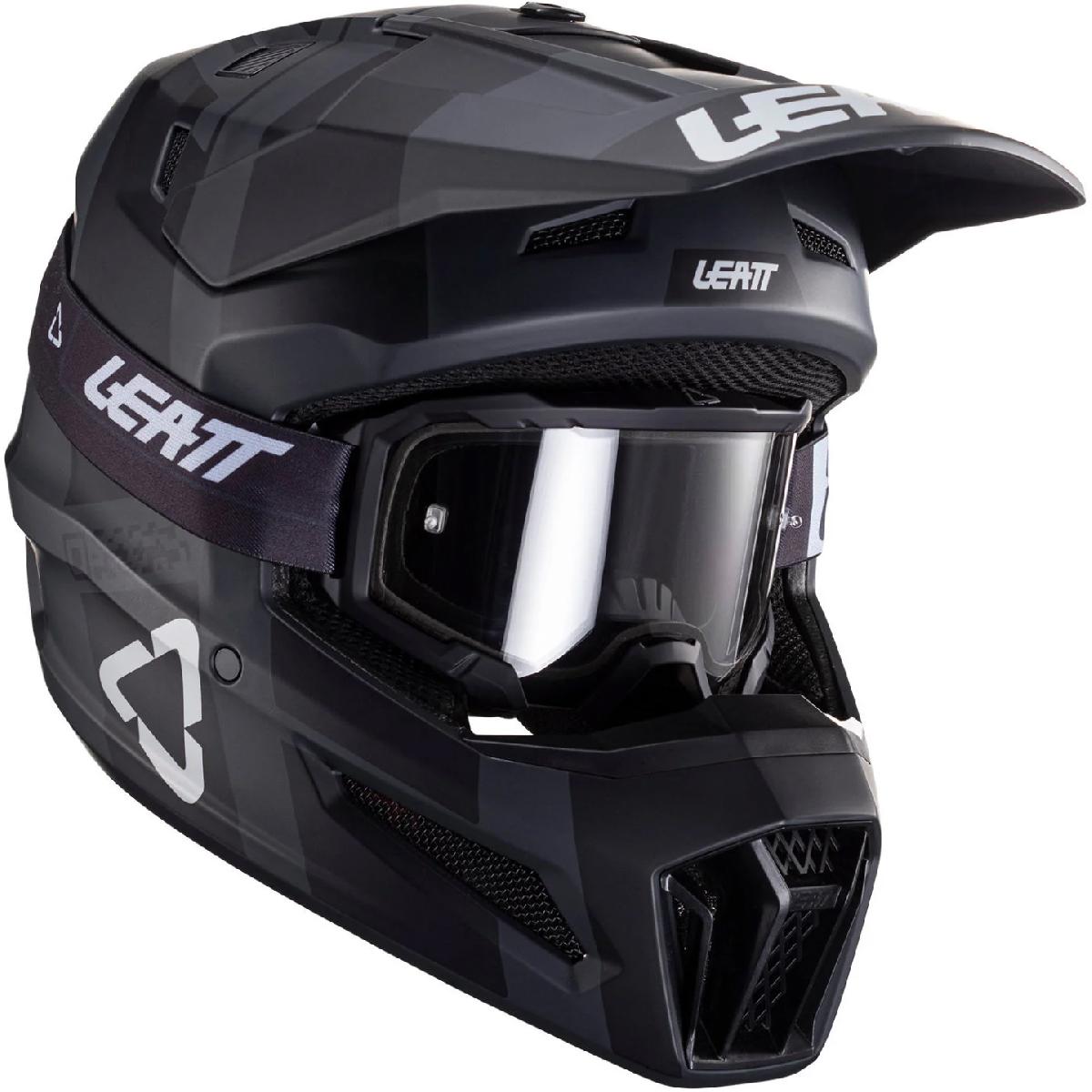 Leatt Kit Moto 3.5 Black 2024 шлем кроссовый + Velocity 4.5 мотоочки