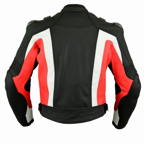 First Mach-2 RED кожаная мотокуртка с защитой, черно-красный