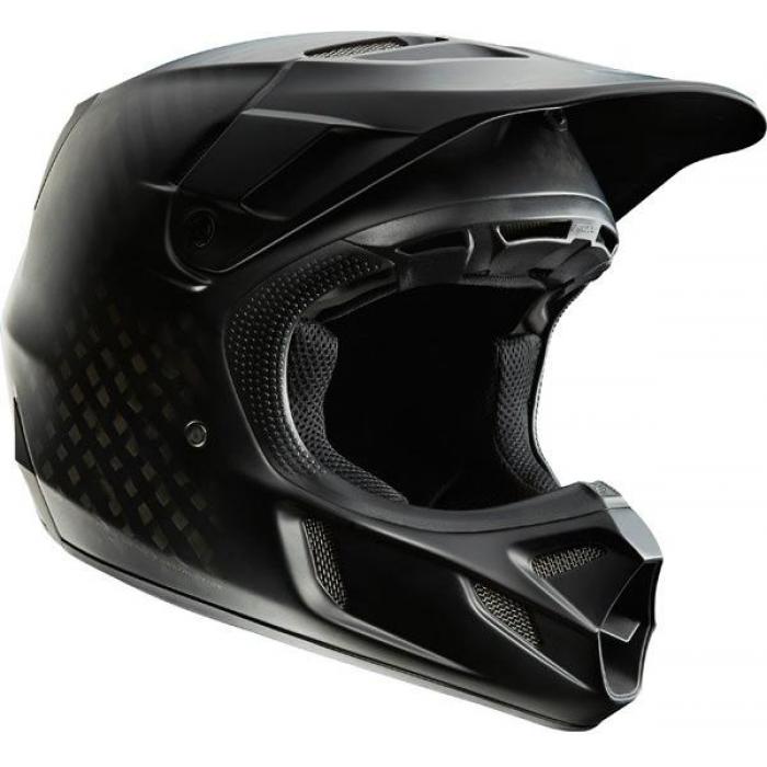 Fox Racing V4 Matte Carbon ECE шлем, черный матовый