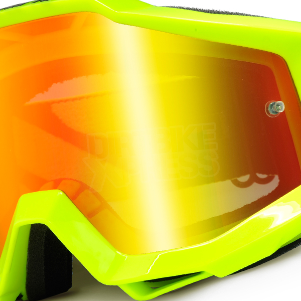 100% Accuri Fluo Yellow Red Mirror Lens мотоочки