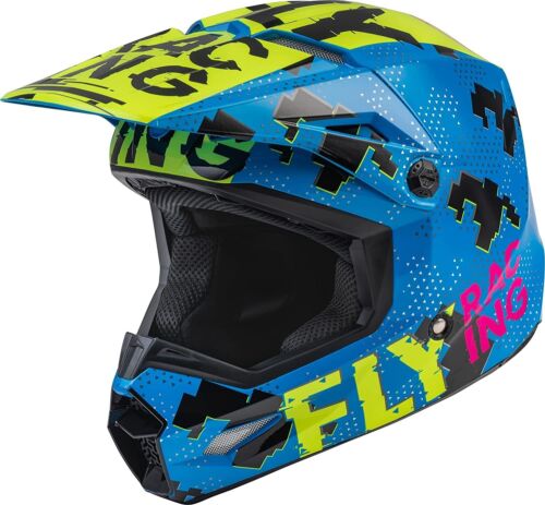 Fly Racing Kinetic S.E. Scan шлем кроссовый детский, сине-желто-розовый Fly Racing Kinetic S.E. Scan шлем кроссовый детский, сине-желто-розовый