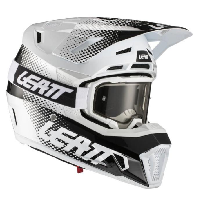 Leatt Kit Moto 7.5 V22 White шлем кроссовый + Velocity 4.5 мотоочки