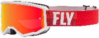 Fly Racing Zone 2020 мотоочки, бело-красный, красная зеркальная линза