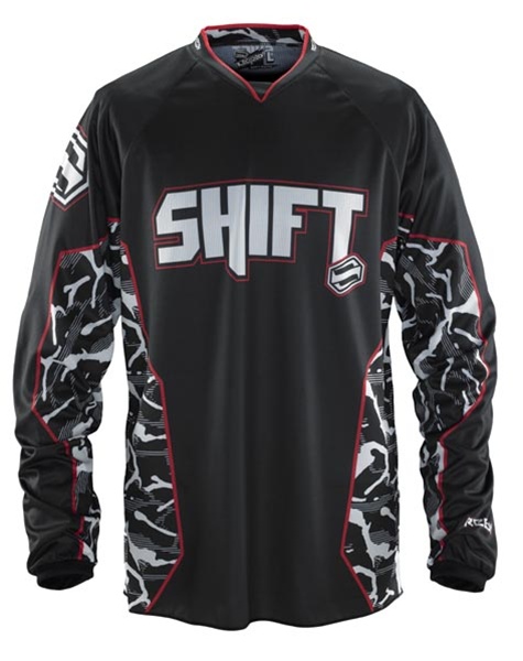 Shift Recon Camo джерси, черно-красный с камуфляжными вставками