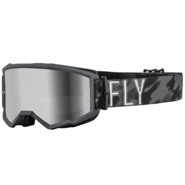 Fly Racing Zone 2022 мотоочки, темно-серый камуфляж, черная зеркальная линза