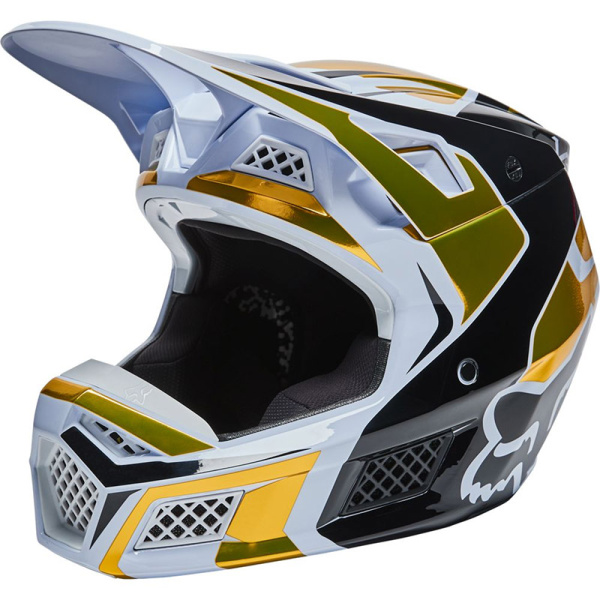 Fox Racing V3 RS 2022 Mirer White/Black шлем кроссовый