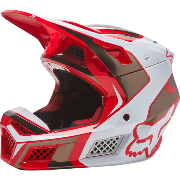 Fox Racing V3 RS 2022 Mirer Flow Red шлем кроссовый