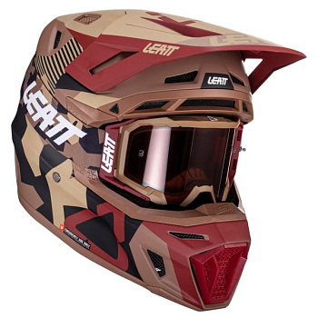 Leatt Kit Moto 8.5 V24 RubyStone шлем кроссовый + Velocity 5.5 мотоочки