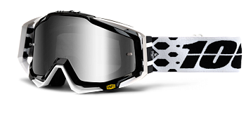 100% Racecraft Legacy/Mirror Silver Lens мотоочки, серо-черный, зеркальная серая линза