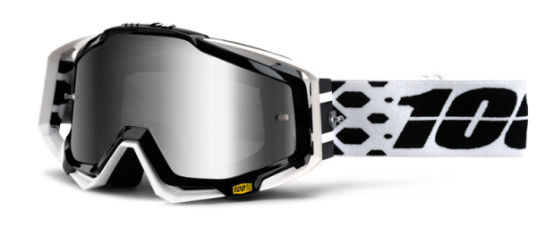 100% Racecraft Legacy/Mirror Silver Lens мотоочки, серо-черный, зеркальная серая линза