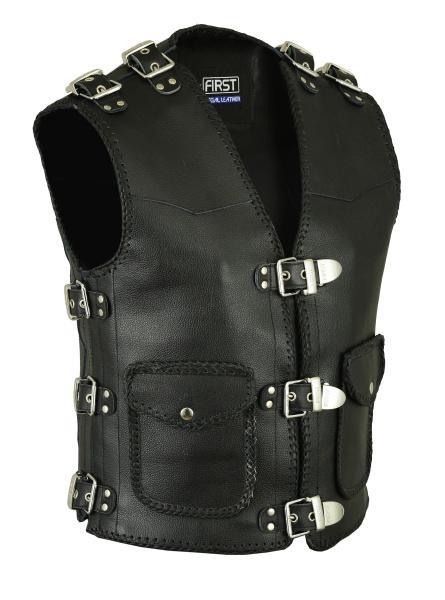 First V705 Жилет мужской с оплеткой кожа 2мм, XS-3XL