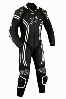 First M650 кожаный комбинезон с защитой, черный