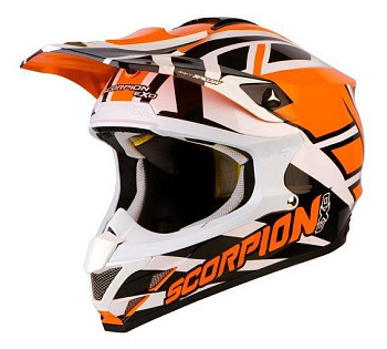 Scorpion VX-15 Air Unadilla шлем кроссовый, оранжево-черно-белый
