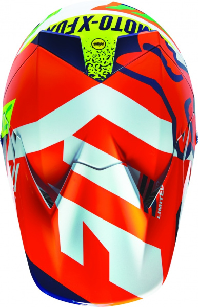 Козырек к шлему Fox V3 Divizion, оранжево-синий