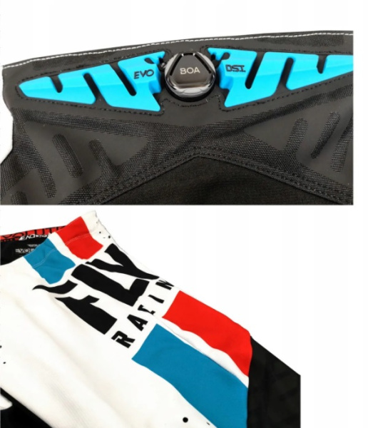 Fly Racing Evolution DST 2019 мотоштаны, бело-красно-синий