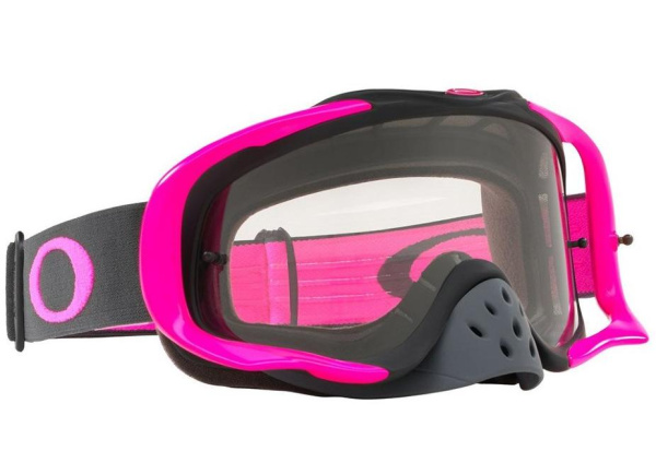 Oakley Crowbar Solid мотоочки, черно-розовый, прозрачная линза (OO7025-69)