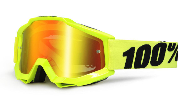 100% Accuri JR Fluo Yellow Mirror Red Lens мотоочки детские
