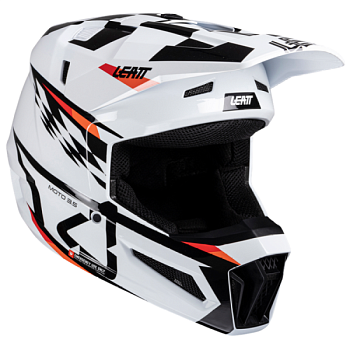 Leatt Kit Moto 3.5 Jr V25 White шлем подростковый + Vizion 2.5s мотоочки