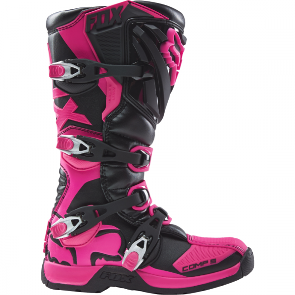 Fox Comp 5 Womens мотоботы женские, черно-розовый Fox Comp 5 Womens мотоботы женские, черно-розовый
