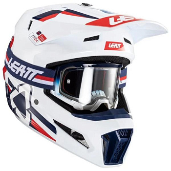 Leatt Kit Moto 3.5 V24 Royal шлем кроссовый + Velocity 4.5 мотоочки