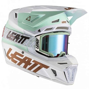 Leatt Kit Moto 8.5 V21 Ice шлем кроссовый + Velocity 5.5 мотоочки