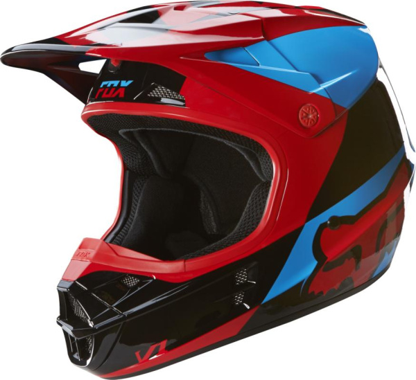Fox Racing V1 Mako шлем кроссовый, сине-красный