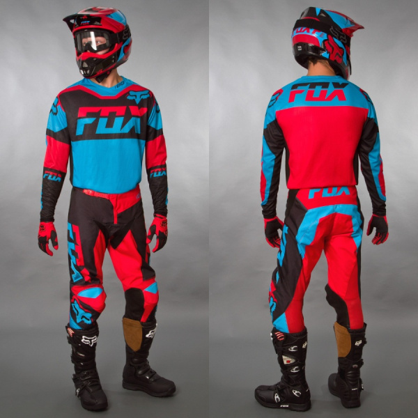 Fox Racing V1 Mako шлем кроссовый, сине-красный