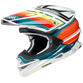 Shoei VFX-WR Pinnacle TC-8 шлем кроссовый, оранжево-черно-белый
