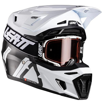 Leatt Kit Moto 9.5 Carbon V26 Black/White шлем кроссовый + Velocity 6.5 мотоочки