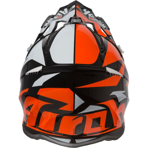 Airoh Aviator 2.3 шлем внедорожный, черно-бело-оранжевый