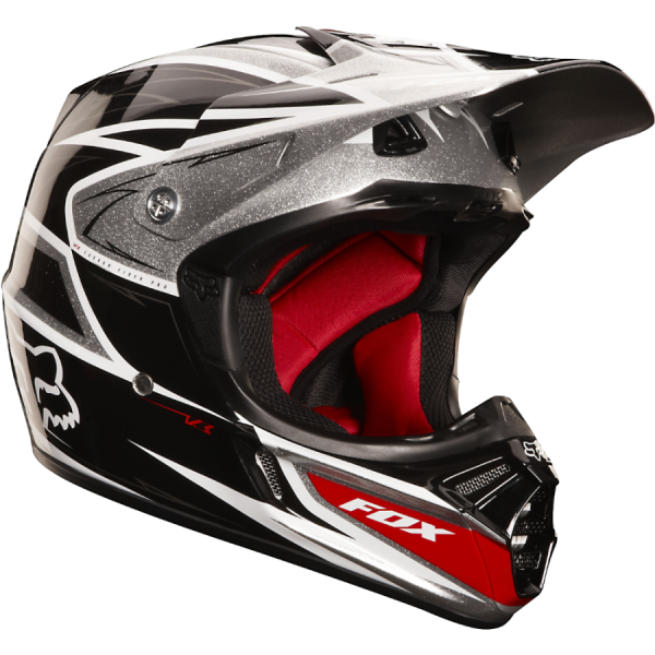Fox Racing V3 Race шлем кроссовый, черно-серебристый
