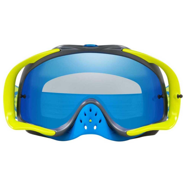 Oakley Crowbar Solid мотоочки, желто-голубой, синяя линза (OO7025-67)