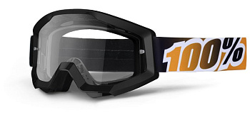 100% Strata Black Mandarina мотоочки черно-оранжевый, прозрачная линза