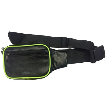 Мотокутюрье сумка на пояс, кожзам, черный