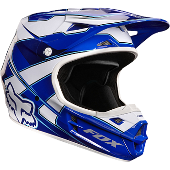 Fox Racing V1 шлем кросс, сине-белый